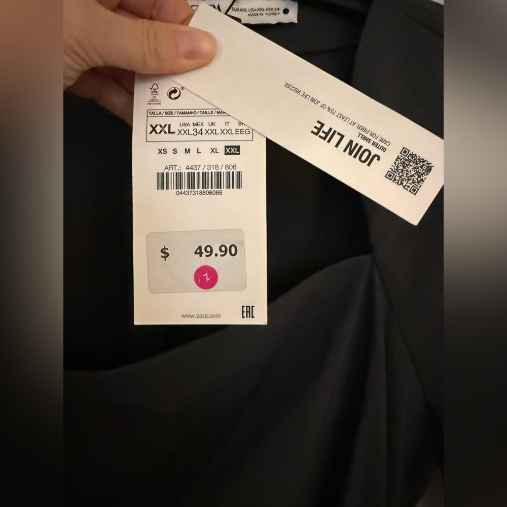 Zara Womens Mini Dress Squared Neckline Gray Long Sleeve Size Body Con 2XL NEW - Picture 5 of 8